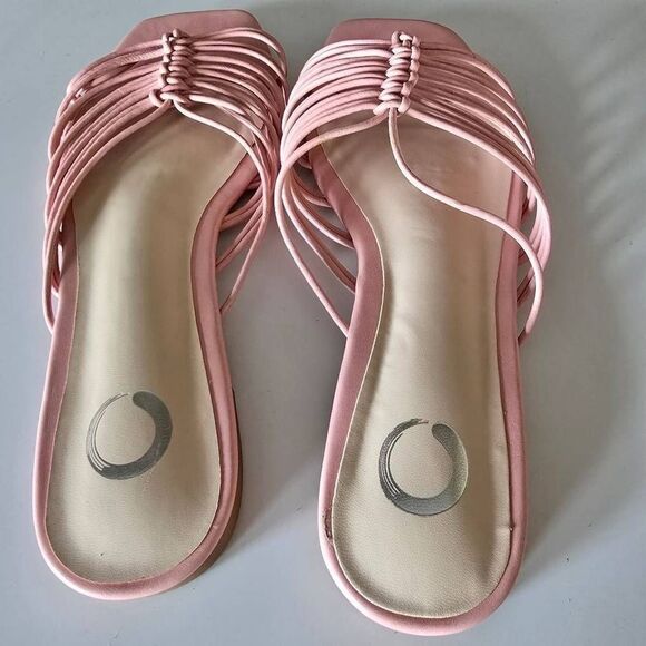 Journee Collection Adorra Strappy Slide Sandals Size 7.5 Pink Comfort Foam Insol - Picture 3 of 4